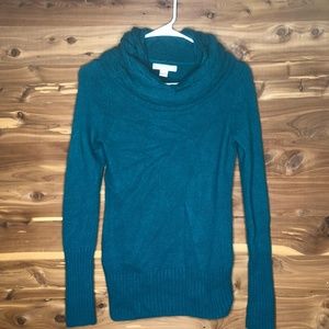 BananaRepublic Italian Yarn Cowl Neck Teal Sweater
